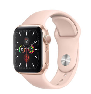 Apple Watch Series 5 40mm GPS版 金色鋁金屬錶殼；運動型錶帶 ” Apple Watch5 ”  錶帶顏色：粉沙色 (完售,請參考其他商品)