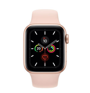 Apple Watch Series 5 44mm GPS版 金色鋁金屬錶殼；運動型錶帶 ” Apple Watch5 ”  錶帶顏色：粉沙色 (完售,請參考其他商品)