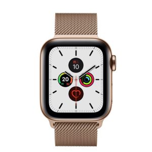 Apple Watch Series 5 44mm GPS + 行動網路 金色不鏽鋼錶殼；米蘭式錶環 ” Apple Watch5 ” 錶帶顏色：金色  (完售,請參考其他商品)