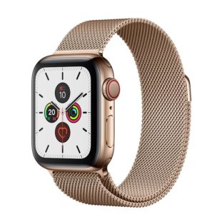 Apple Watch Series 5 40mm GPS + 行動網路 金色不鏽鋼錶殼；米蘭式錶環 ” Apple Watch5 ” 錶帶顏色：金色 (完售,請參考其他商品)