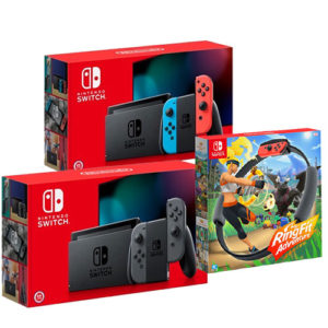 任天堂 Switch+健身環大冒險+主機包+鋼化貼；紅藍/灰色 ※”買1送6活動 or 頂級好禮6選1″→詳情見圖