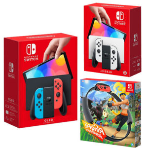 【Nintendo 任天堂】Switch OLED+健身環大冒險+主機包+鋼化貼 :白色 紅藍  ※”買1送6活動 or 頂級好禮6選1″→詳情見圖