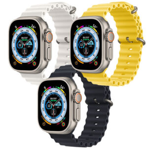 Apple Watch Ultra 海洋錶帶 49mm 鈦金屬錶殼 〝錶帶顏色：午夜色 白色 黃色〞※”買1送6活動 or 頂級好禮6選1″→詳情見圖